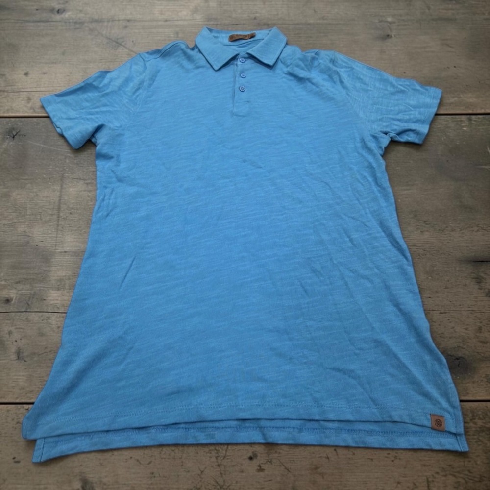 G/FORE Polo Shirt Mens XXL Blue Slub Knit Short Sleeve G4MS23K460